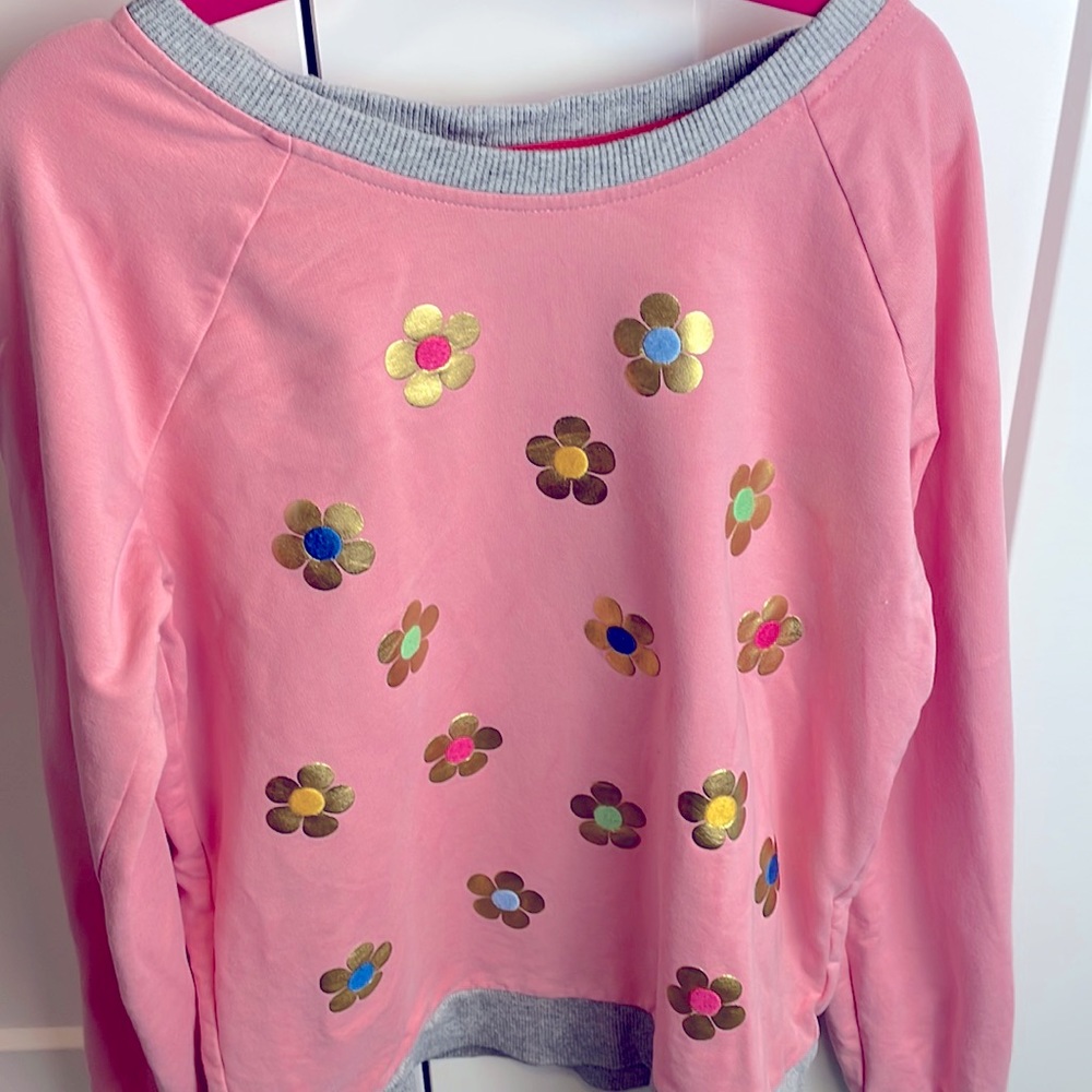 Hanna Andersson Gold Flower Shirt Size 150 (12)